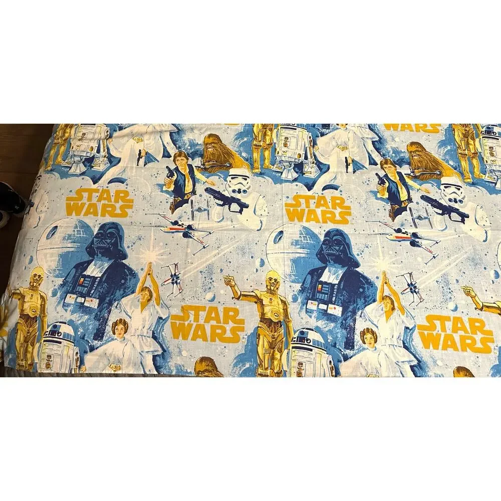 4 VINTAGE STAR WARS FABRIC VALANCES  3 at 38x28,1 at 79 x 29